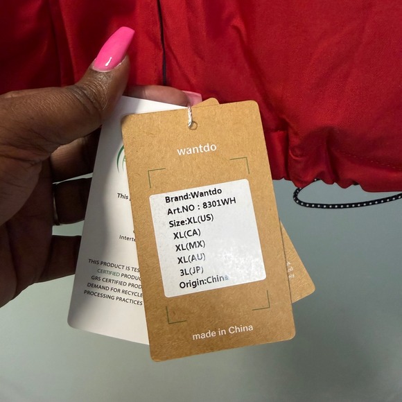 Women's Wantdo Waterproof Ski Snow Rain Jacket Hooded Red Size XL NWT - Picture 3 of 12